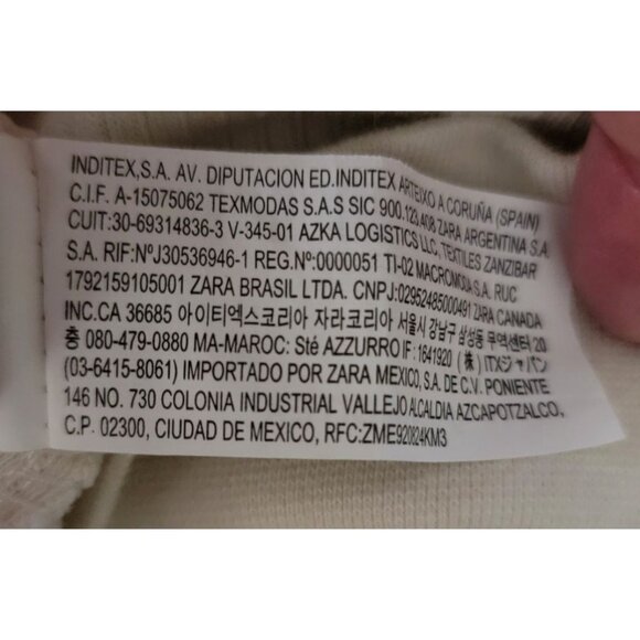 Zara Ribbed Short Sleeve Polo Shirt Beige M - Picture 5 of 8